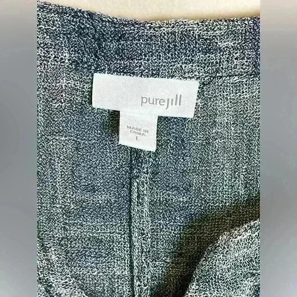 Pure Jill top 80% linen navy grey top L - Picture 2 of 8